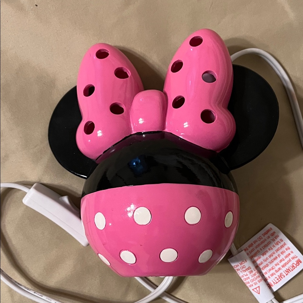 Pink and Black Minnie Mouse Kids Night Light